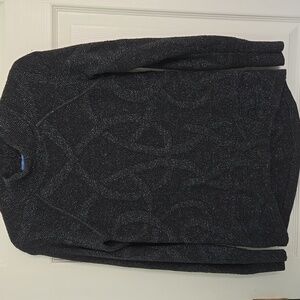 Vera wang gray metallic sweater size small